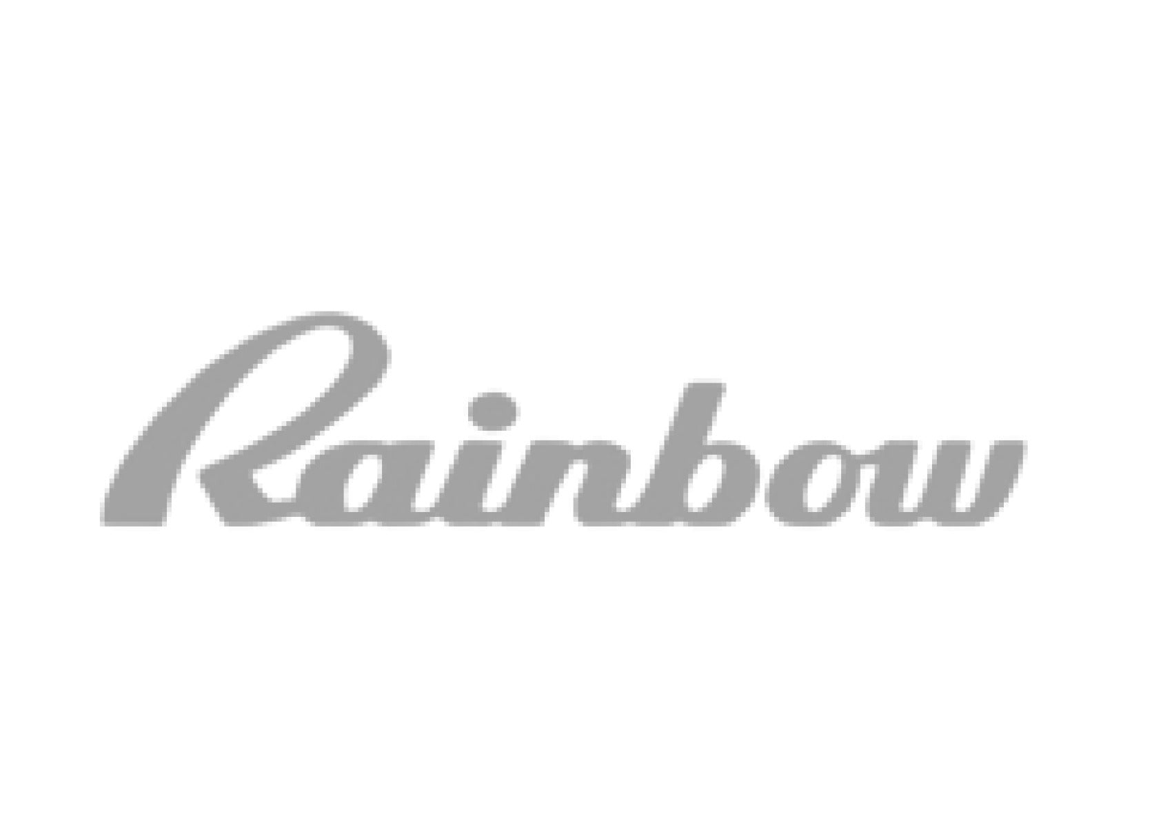 A logo belonging to a clothing company called Rainbow.